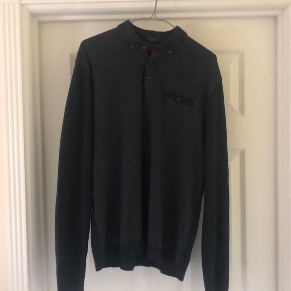 MENS Ted Baker LS blue polo shirt. - Picture 1 of 4